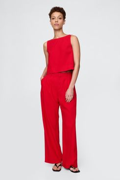 GAP 365 High Rise Linen-Blend Trousers