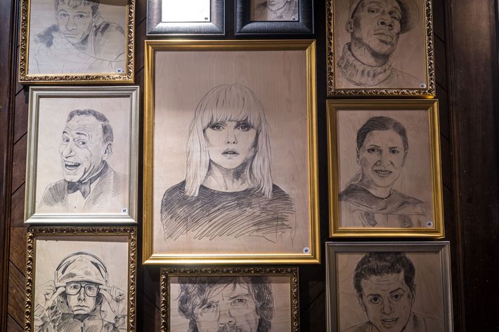 Just a few of the 83 portraits currently hanging in the Suffolk Arms.