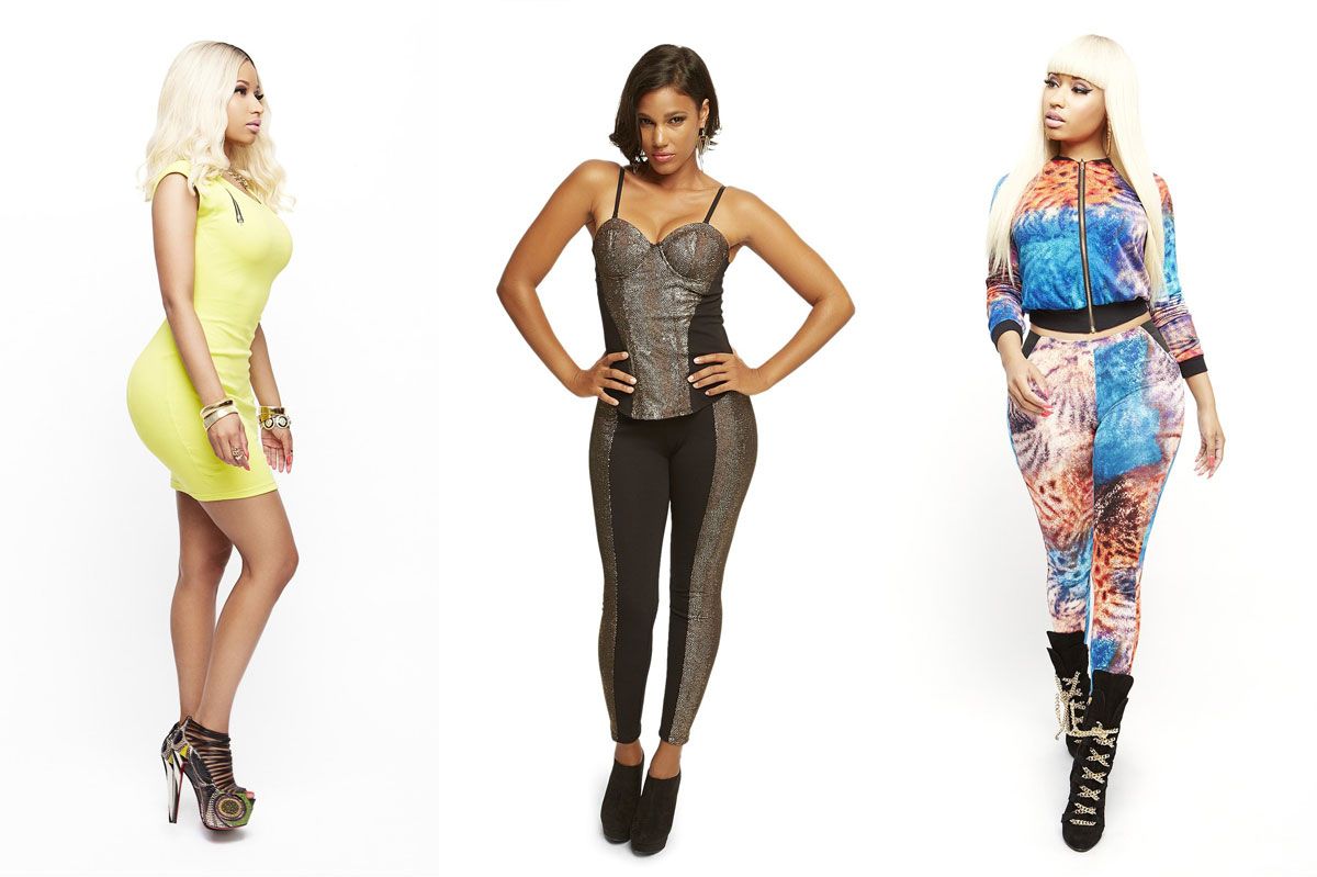 Nicki Minaj: Check Crop Top and Shorts