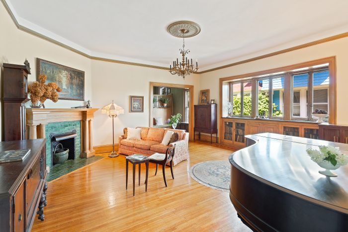 Prospect Park South Stucco Mansion Has Two Balconies