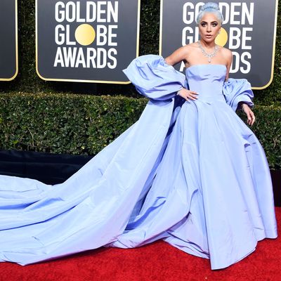 Lady Gaga Wears Custom Valentino to Golden Globes 2019