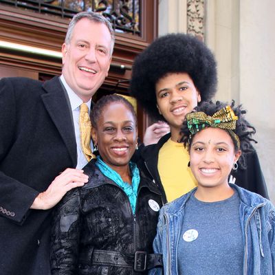 Bill Deblasio, Chirlane Deblasio, Dante Deblasio, Chiara Deblasio. 