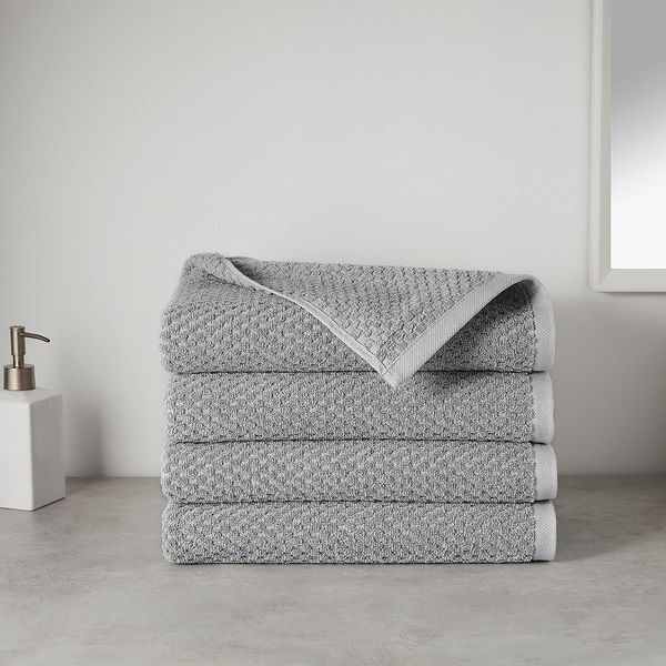 Amazon Basics Odor Resistant Textured Bath Towel, 4-Pack