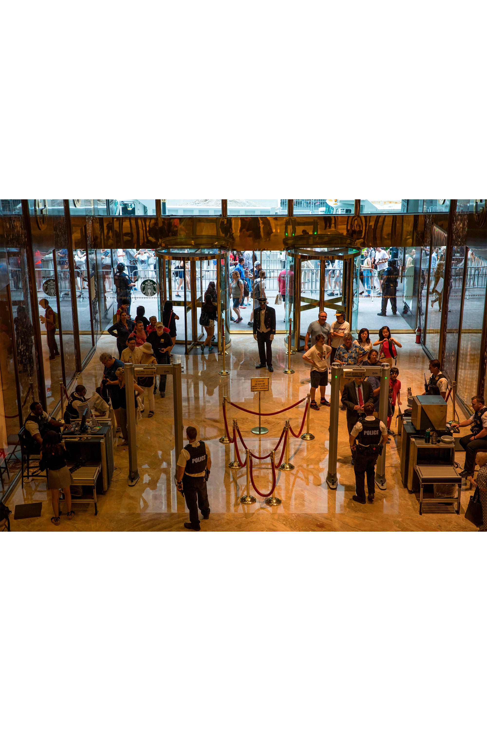 During Trump’s presidency, shoppers had to clear security to enter.