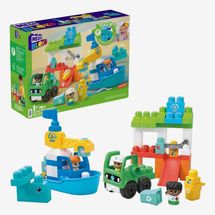 MEGA BLOKS Fisher-Price Preschool Building Toys, Green Town Ocean Time Clean Up