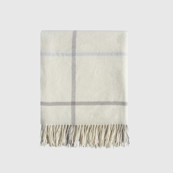 Quince Mongolian Cashmere Plaid Throw
