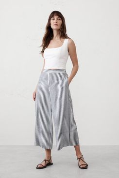 Banana Republic Factory Wide-Leg Linen-Blend Cropped Pull-On Pant