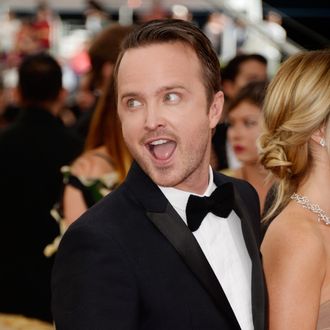 LOS ANGELES, CA - SEPTEMBER 22: Actor Aaron Paul arrives at the 65th Annual Primetime Emmy Awards held at Nokia Theatre L.A. Live on September 22, 2013 in Los Angeles, California. (Photo by Frazer Harrison/Getty Images)