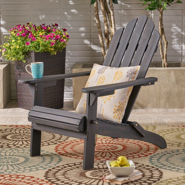 Highland Dunes Mobley Solid Wood Folding Adirondack Chair