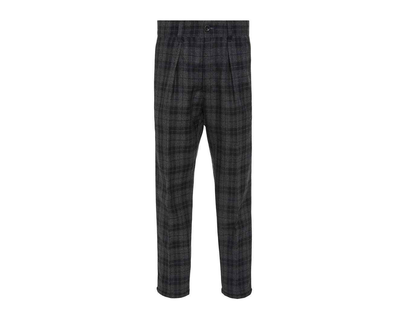 PT Forward Pleated Plaid Wool-Crepe Pants