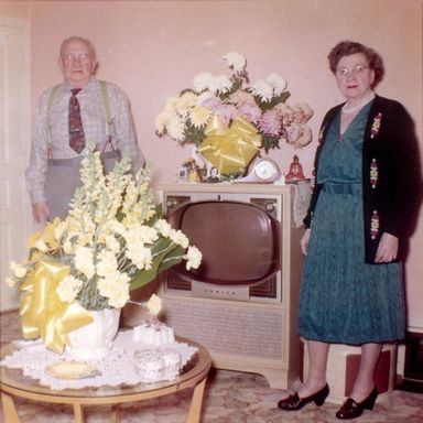 A selection from Oliver Wasow's photo essay "Go Over There By the TV" (2014).