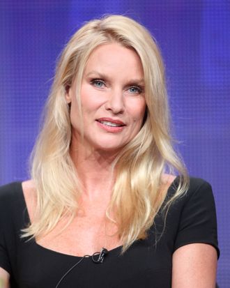 Actress Nicollette Sheridan speaks during the 'Honeymoon for One' panel during the Hallmark portion of the 2011 Summer TCA Tour at the Beverly Hilton on July 27, 2011 in Beverly Hills, California.