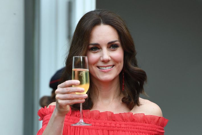 Kate Middleton with Champagne.