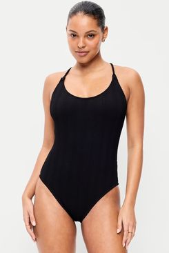 Old Navy Ribbed Braided-Strap One-Piece Swimsuit