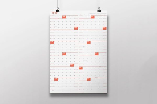 Neu Year Sunday First Color Choice Paper Surface Calendar