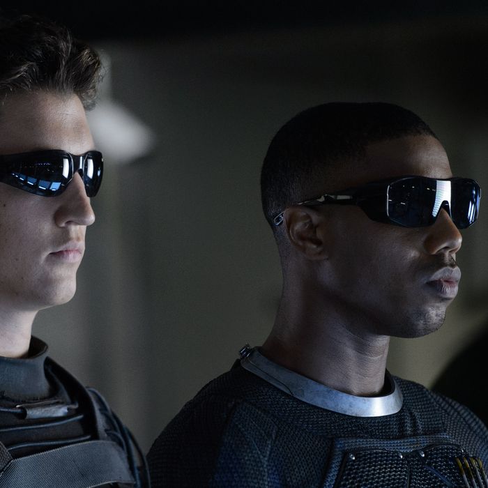 DF-11764r – Miles Teller (left) as Reed Richards and Michael B. Jordan as Johnny Storm prepare for an epic battle with a former friend turned enemy. Photo Credit: Ben Rothstein