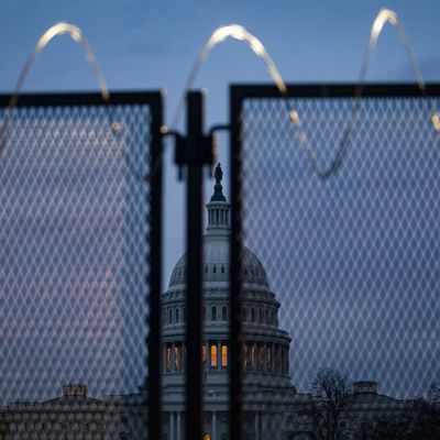 Temporary security fencing near the U.S. Capitol