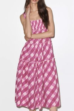 Maeve Helena 100% Cotton Tiered Midi Dress