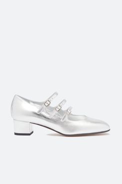Carel Kina Silver Leather Mary Janes