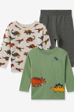 Little Me Dinosaur 3-Piece Tops & Sweatpants Set