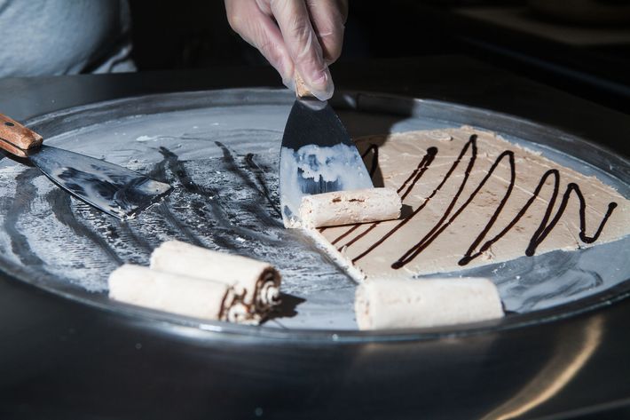 Rolling the ice cream at 10Below.