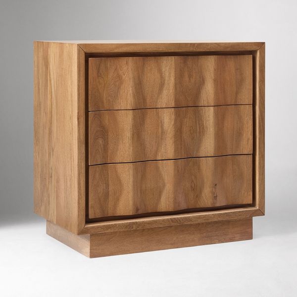 West Elm Carved Pattern Solid Wood 3-Drawer Dresser (35