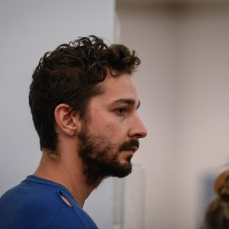 NEW YORK, NY - JUNE 27: Shia LaBeouf is arraigned in Midtown Community Court, on June 27, 2014 in New York City. The actor is charged with harrassment, disorderly conduct and criminal trespass following an incident during the show' 