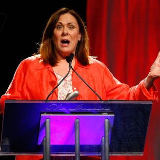 NEW YORK - JUNE 03: CNN correspondent Candy Crowley speaks on stage during the 34th Annual AWRT Gracie Awards Gala at The New York Marriott Marquis on June 3, 2009 in New York City. (Photo by Jemal Countess/Getty Images for AWRT) *** Local Caption *** Candy Crowley