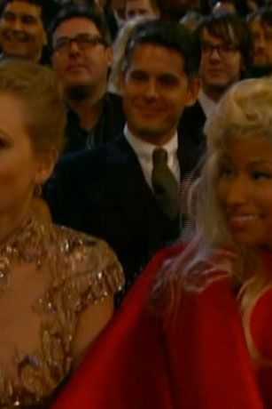 Taylor Swift and Nicki Minaj: feeling it. (Team Super Bass for Life.)