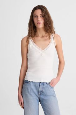 Madewell Lace-Trim Ribbed V-Neck Tank