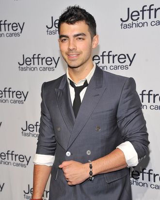 Musician Joe Jonas attends the Jeffrey Fashion Cares 2012 at the Intrepid Aircraft Carrier on March 26, 2012 in New York City.