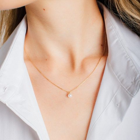 Aurate Simple Pearl Necklace