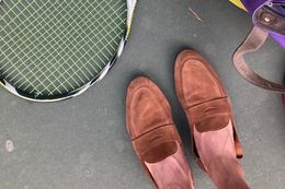 Wolf & Shepherd Monaco Penny Loafer Brown Suede Size 10 s-l400.jpg main image 3