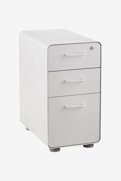 Poppin White Slim 3-Drawer Stow Filing Cabinet