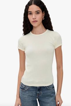 Donni. The Pointelle Baby Tee