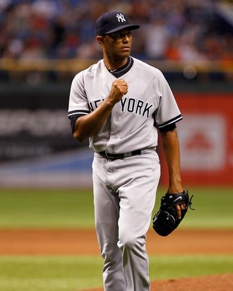 Pitcher Mariano Rivera #42 of the New York Yankees.