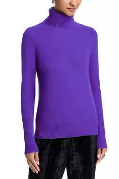 Aqua Cashmere 100% Cashmere Turtleneck Sweater - Jelly