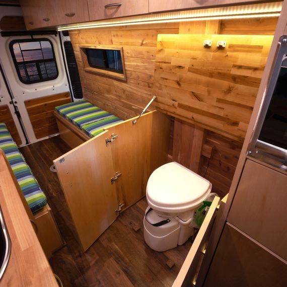 camper van with bathroom