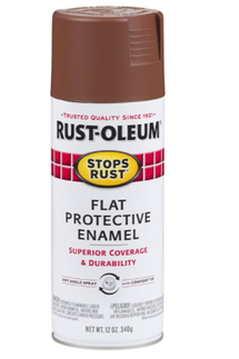 Rust-Oleum Stops Rust 312821 Spray Paint, 12 Ounce, Flat Red Rock