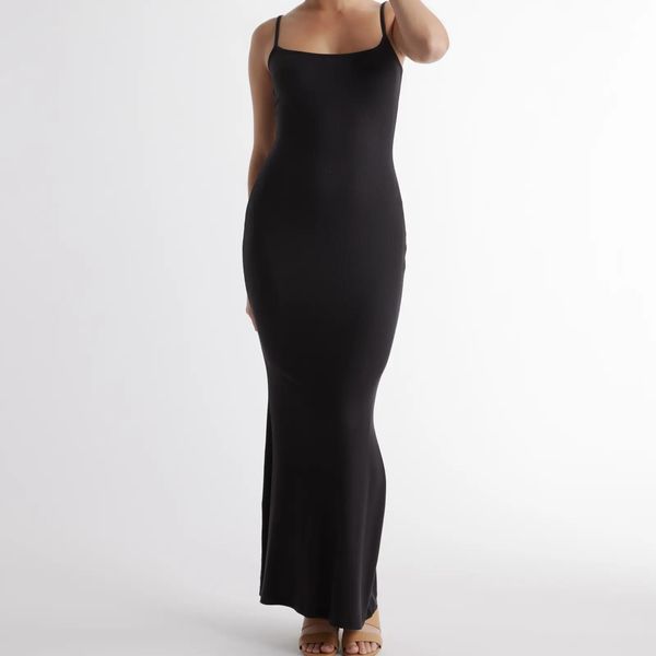 Quince Women's Tencel Rib Knit Maxi Slip Dress