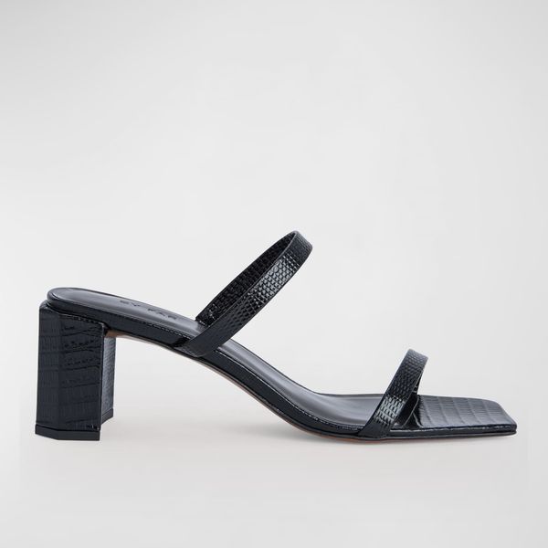 By Far Tanya Embossed Two-Band Slide Sandals
