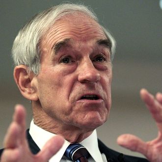 PERRY, IA - DECEMBER 29: Presidential hopeful U.S. Rep Ron Paul (R-TX) speaks during a campaign event at the Pattee Hotel on December 29, 2011 in Perry, Iowa. With less than one week to go before the Iowa caucuses, Ron Paul continues to campaign through Iowa. (Photo by Justin Sullivan/Getty Images)