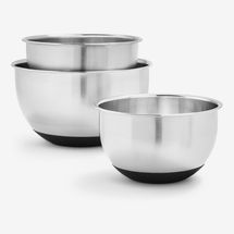 Sur La Table Non-Skid Stainless Steel Mixing Bowls, Set of 3 