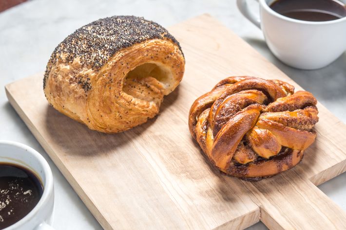 Tebirke and kanelsnurre &#8212; a cinnamon bun done in a twist, made with organic flour and filled with a mixture of butter, sugar, and cinnamon.