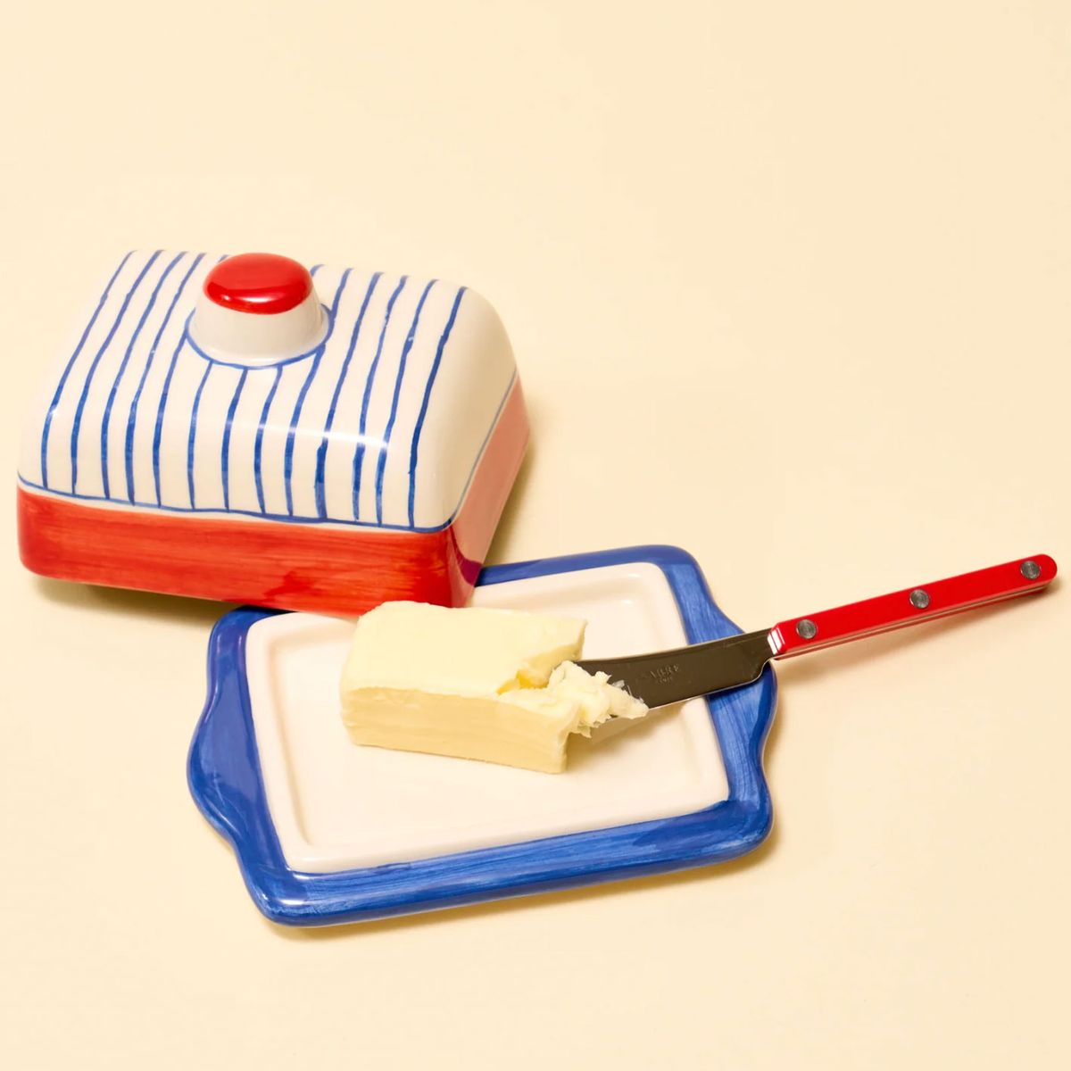 Big Night Striped Butter Dish