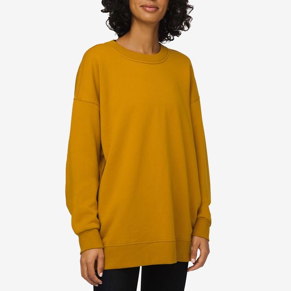 mustard lululemon perfectly oversized crew sweatshirt - strategist best oversized sweatshirt