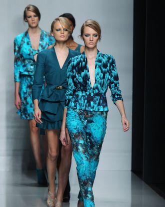 Looks from an Ungaro runway show.