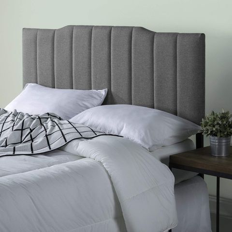 Zinus Satish Upholstered Channel Stitched Headboard in Grey