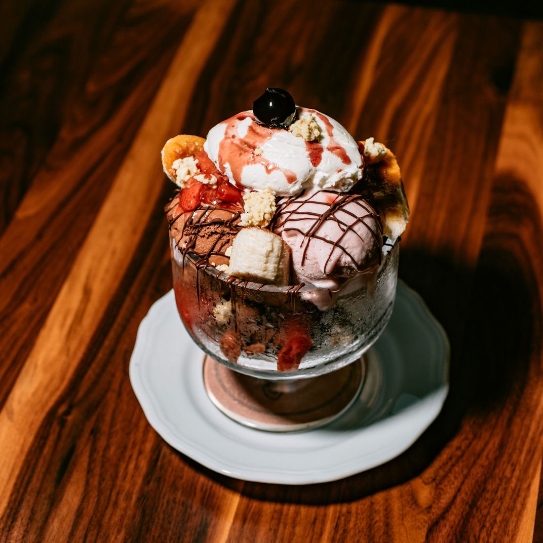 The ice cream sundae for two.