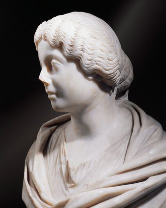 Hairdresser-archaeologist Janet Stephens is known for styling ancient updos, like Faustina the Younger's pictured here.